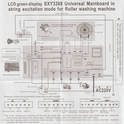 New SXY3388 Universal Control Board  PCB Set English Version For Series Excited Drum Washing Machine Compatible Washer Parts